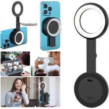 (black) Magnetic Selfie Light Portable Magnetic Phone Selfie Light and Stand, 3 Modes Color LED Fill Light for iPhone, iPad,for Makeup, TikTok