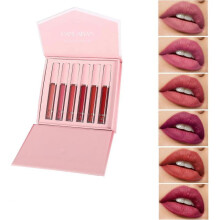 (6Pcs Set B) 12 Colors Matte Lipstick Liquid Set, Matte Nude Waterproof Long Lasting Non-stick Cup Does Not Fade Lip Gloss