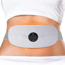 (White) Portable Cordless Heating Pad, Menstrual Heating Pad with 3 Heat Levels and 3 Massage Modes, Belly Heating Pad