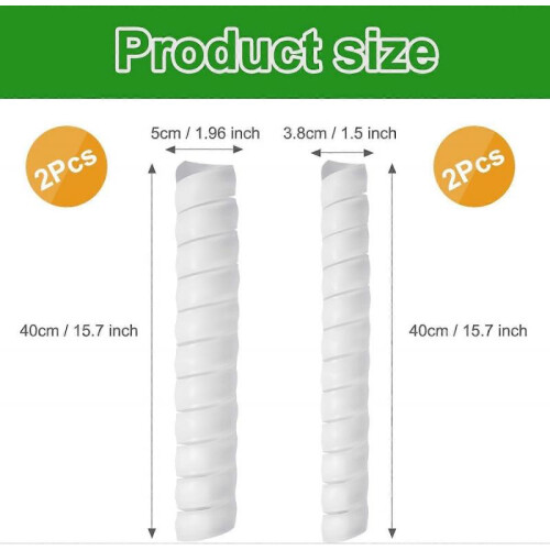 (4Pcs White) Tree Trunk Protector, 4Pcs Plastic Spiral Tree Guard, Plastic Tree Bark Wraps to Protect Bark from Animals and Lawn Mowers 1