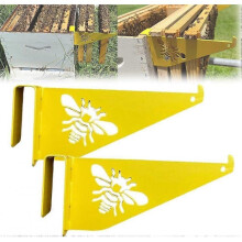 (Yellow) 2pcs Beehive Inspection Brackets, Beehive Frame Holder, Stainless Steel Beehive Frame Perch, Bee Hive Stand, Bee Boxes Beekeeping Supplies