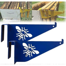 (Blue) 2pcs Beehive Inspection Brackets, Beehive Frame Holder, Stainless Steel Beehive Frame Perch, Bee Hive Stand, Bee Boxes Beekeeping Supplies