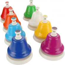 8 Notes Colorful Desk Bells, Metal Hand Bells Set, Rainbow Music Bells for Chorus, Holiday Party Supplies, Birthday Gift