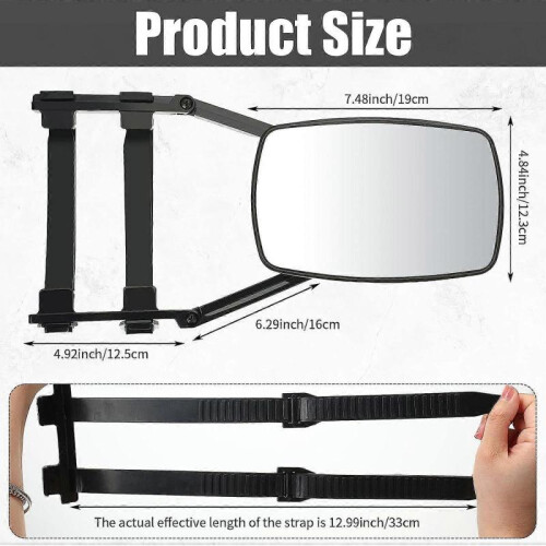 (2Pcs) Universal Clamp-On Towing Mirror 360 Degree Rotation Adjustable Towing Mirror 1