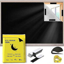 (145x300cm)Portable Blackout Shade, 100% Blackout Shades, Travel Window Blackout Curtains, Free to Cut, No Drill Temporary Blackout Blinds