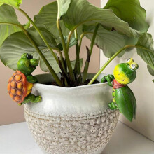 Turtle Decorative Garden Outdoor Figures, Flower Pot Hanger, Turtle Figure, Animal Pond Figures for Outdoors, Creative Turtle and Bee Garden Statues