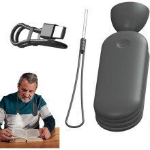 (Black) Neck Reading Light, Folding Neck Book Light, Bed Book Light Reading, 3 Brightness Bendable Arms, Rechargeable Lights for Reading Knitting