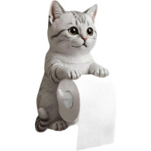 (D) Cat Paper Holder, Funny 3D Cats Paper Towel Holder, Cute Decorative Toilet Paper Holder Wall Mount for Bathroom Kitchen, Unique Cats Lover Gifts