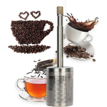 Portable French Coffee and Tea Press Maker, Coffee Filter Reusable Wear-resistant Lightweight Stainless Full Bodied Coffee Press Maker