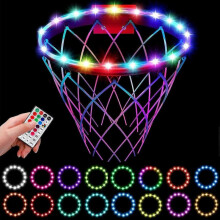 LED Basketball Hoop Lights Outdoors, Remote Control Waterproof Super Bright Basketball Rim Lights Basketball Gift for Kids