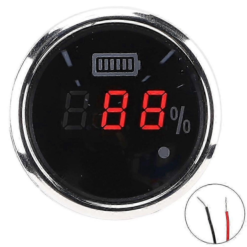 (As show, One size) 52Mm 2in Battery Digital Gauge Waterproof AntiFog Meter 12V with Smart Alarm for Ships Electric Vehi-image-OPC-PHKKXPY-NEW