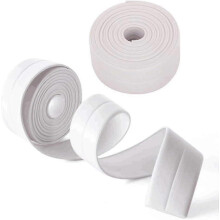 (As show, One size) 2pcs Self-adhesive Bathroom Weatherstrip Sealing Strip (white)