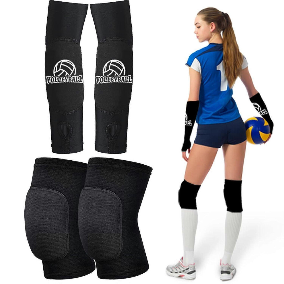 (As show, One size) Volleyball Knee Pads and Volleyball Arm Sleeves, Volleyball Accessories Gear with High Protection Pad Volleyball Kneepads Thumb Ho-image-OPC-PHKKXYT-NEW