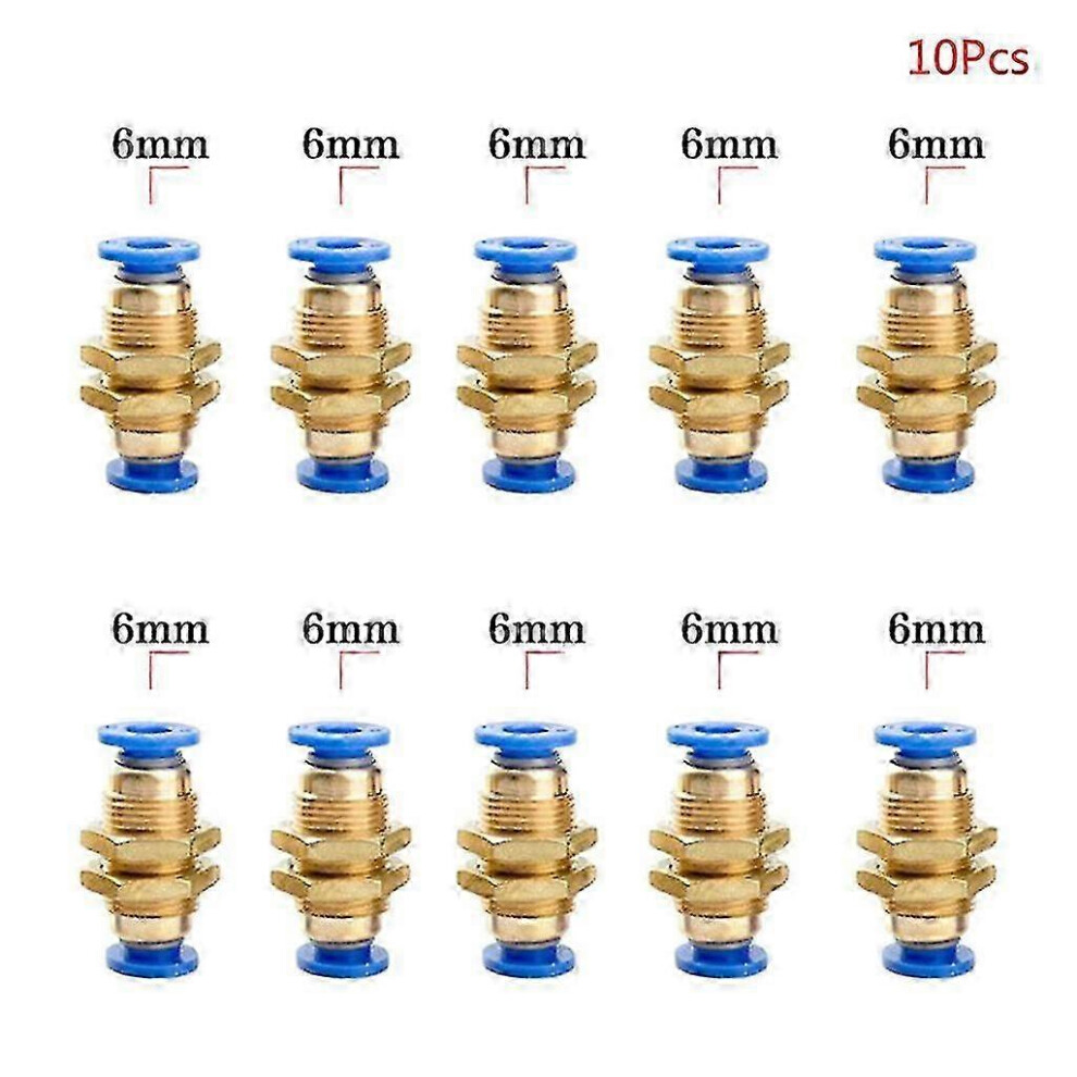 (As Show, One Size) Air Pneumatic Fittings Pm Straight Bulkhead Union Connector Od Hose Plastic 4633265464261