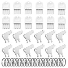 (As show, One size) 24pcs Tissue Dispenser Key, Reliable Paper Towel Dispenser Key with 24 Metal Key Rings for Dispenser Office Buildings