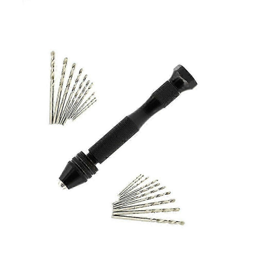 (As Show, One Size) Precision Pin Vise Hand Drill With Drill Bits Set Of 20 Pieces Rotary Tools For Models And Hobby Zekai 4633265438705