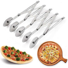 5 Wheel Pastry Cutter, Stainless Pizza Slicer, Expandable Pizza Slicer Pastry Roller Cookie Dough Cutter Divider