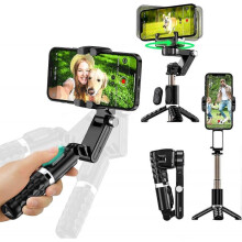 Gimbal Stabilizer with Phone Tripod for Smartphones, Handheld Gimble with Remote Selfie Stick & 360 Face Tracking Stand