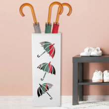 (White) Metal Umbrella Stand, Waterproof Umbrella Stand, Rustproof Umbrella Stand 42x16x16 cm for Entrance Corridor Office