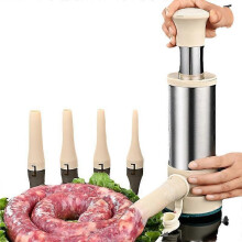 Sausage Stuffer, Sausage Maker, Stainless Steel Quick Sausage Stuffer Machine with 4 Stuffing Tubes, Homemade Sausage Maker