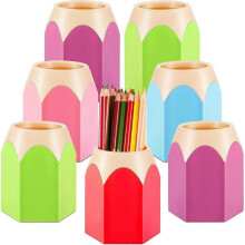 10pcs Pencil Shaped Cups for Classroom Pencil Holder Cute Pen Holders Storage Desktop Colorful Makeup Brush Container