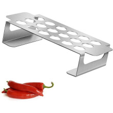 (1pcs) Jalapeno Poppers Rack for Grill, 18 Hole Stainless Steel Popper Holder, Drumstick Chicken Wings Roaster for BBQ Smoker Oven