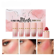 Liquid Blush Mousse, Mousse Liquid Blush, 5 Colors Liquid Blush Set, Matte Lightweight and Breathable Liquid Blush, Waterproof Blush
