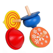 (As show, One size) Traditionelles Holzspielzeug Holzkreisel - 4 Stck Mehrfarbiges Kinderspielzeug (Traditional Wooden Spinning Tops)