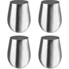 (As show, One size) Stainless Steel Unbreakable Wine Glasses - 18oz/500ml Set of 4 Wine Glasses, Portable Wine Glasses for Outdoor Activities, Picnics