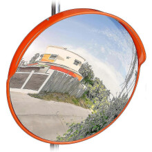 (As show, One size) Traffic Mirror 45 Cm Professional Weatherproof Outdoor Red 1
