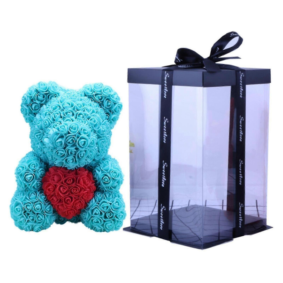 (White, One size) Rose Bear Artificial Flower Foam Eternal Life For Valentine&#39;s Day Gifts Home Decoration 25/40cm With Gift Box Teddy Zekai-image-OPC-PHKM2J6-NEW