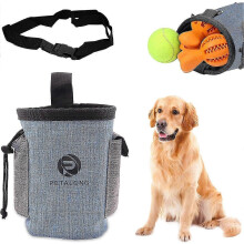 (As show, One size) Portable Dog Treat Bags with Adjustable Belt - for Carrying Dogs Dry Food and Toys
