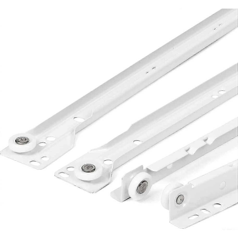 (As Show, One Size) Drawer Slides 400Mm - Set Of 2 (1 Pair) Sliding Drawer Runners, In White, Partial Extension Slide System - Easy Assembly Sliding D 4633265496873