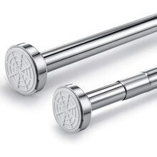(As show, One size) Stainless Steel Telescopic Rod 85 Cm-140 Cm Extendable, Shower Curtain Rod Without Drilling, Clamping Rod Adjustable