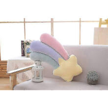 (As show, One size) Sky Series Pillow Colorful Stuffed Moon Shooting Star Rainbow Plush Toys Soft Shell Cushion Baby Sleeping Pillow Gift For Kids Shooting Star