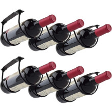 (As show, One size) Set Of 2 Undercounter Wine Racks, Wine Bottle Holder Under Cabinet Iron Storage For 6 Liquor Bottles