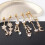 (silver, One size) Zircon navel ring set piercing belly 6 pieces 2
