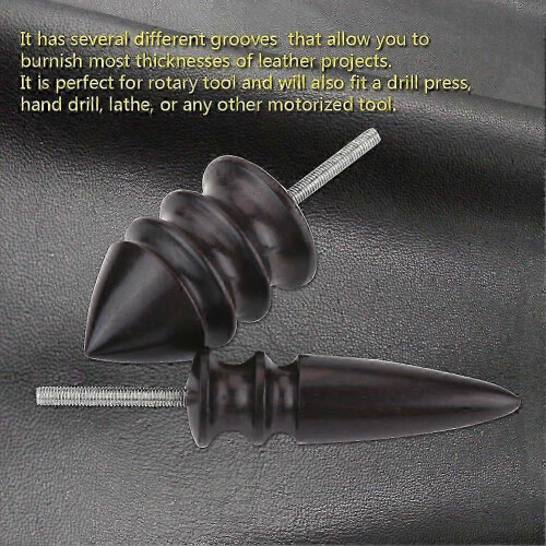 (As show, One size) 2-pc Leather Painter Sharp Leather Burnisher Tool Leather Slicker Leather Turning Tool Drill Hand Drill Lathe 2