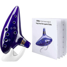 (As show, One size) Zelda Ocarina Musical Instrument - Ceramic Alto C Ship Flute with Accessories