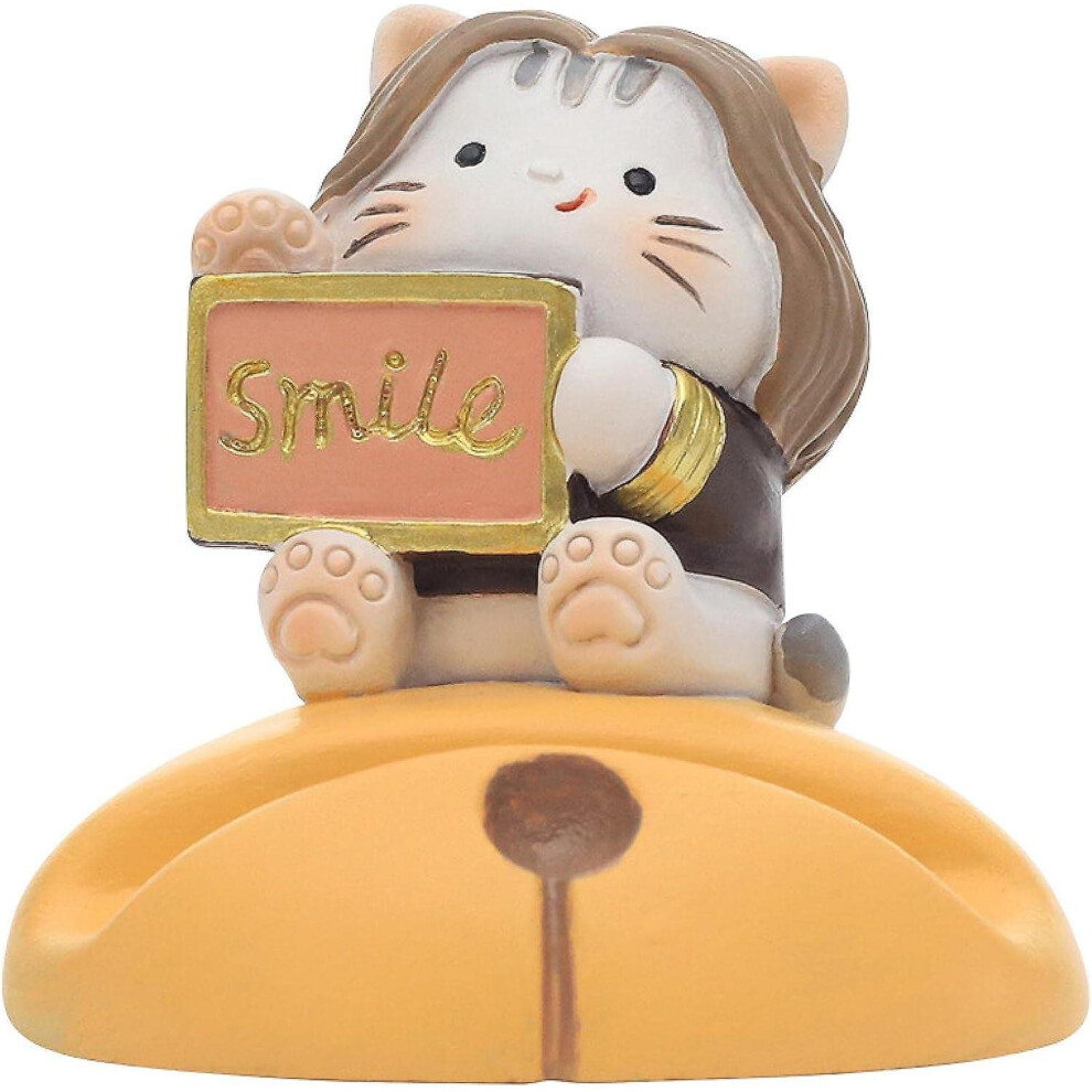 (As Show, One Size) Desktop Ornaments Mobile Phone Holder Resin Creative Cartoon Rabbit Lazy Student Chasing Drama Phablet Stand Celebrity Phone Holde 4632131022833