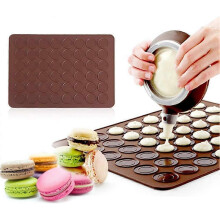 (As show, One size) Silicone Mat, 48 Capacity Silicone Sheet Mat Baking Cookies Pastry DIY Bakeware Decorating Tools for 1.5" Macarons Making, 39.5*29.5*0.3cm