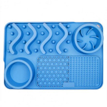 (Blue) Licking Mat for Dogs, Upgraded 3 in 1 Slow Feeder Dog Bowls Dog Licking Mat with Suction Cups, for Anxiety Relief
