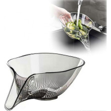 (Grey) Drain Basket Funnel for Kitchen Sink, Multifunctional Drainage Basket Drain Filter, Vegetable and Fruit Washing Drain Basket