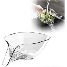 (Transparent) Drain Basket Funnel for Kitchen Sink, Multifunctional Drainage Basket Drain Filter, Vegetable and Fruit Washing Drain Basket