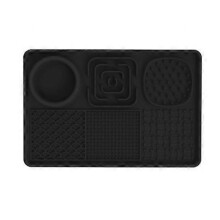 (Black) Silicone Lick Mat Dog, Lick Mat with Suction Cups, Lick Mat Dog Slow Feeder Dog Lick Mat Pet Feeding Mats BPA Free Dishwasher Safe