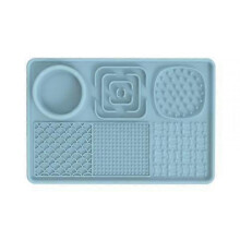 (Blue) Silicone Lick Mat Dog, Lick Mat with Suction Cups, Lick Mat Dog Slow Feeder Dog Lick Mat Pet Feeding Mats BPA Free Dishwasher Safe