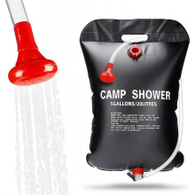 Solar Shower Bag for Camping, 20L Solar Heating Shower Bag with Removable Hose and On-Off Switchable Shower Head