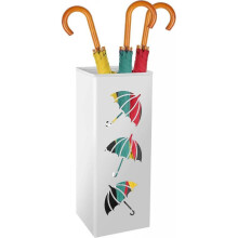 (White) Metal Umbrella Holder, Square Umbrella Stand Rack for Entryway Freestanding Square Umbrella Holder Umbrella Rack Stand