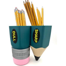 (Green) Sharp-Dull Pencil Holder, Cute Pencil Shaped Pen Holder, Pencil Holders For Classroom, Pencil Pal Organizer Sharp and Dull