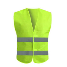 (As show, One size) High Visibility Vest Waistcoat Safety With Reflective Strips For Night Cycling2pcs-Green